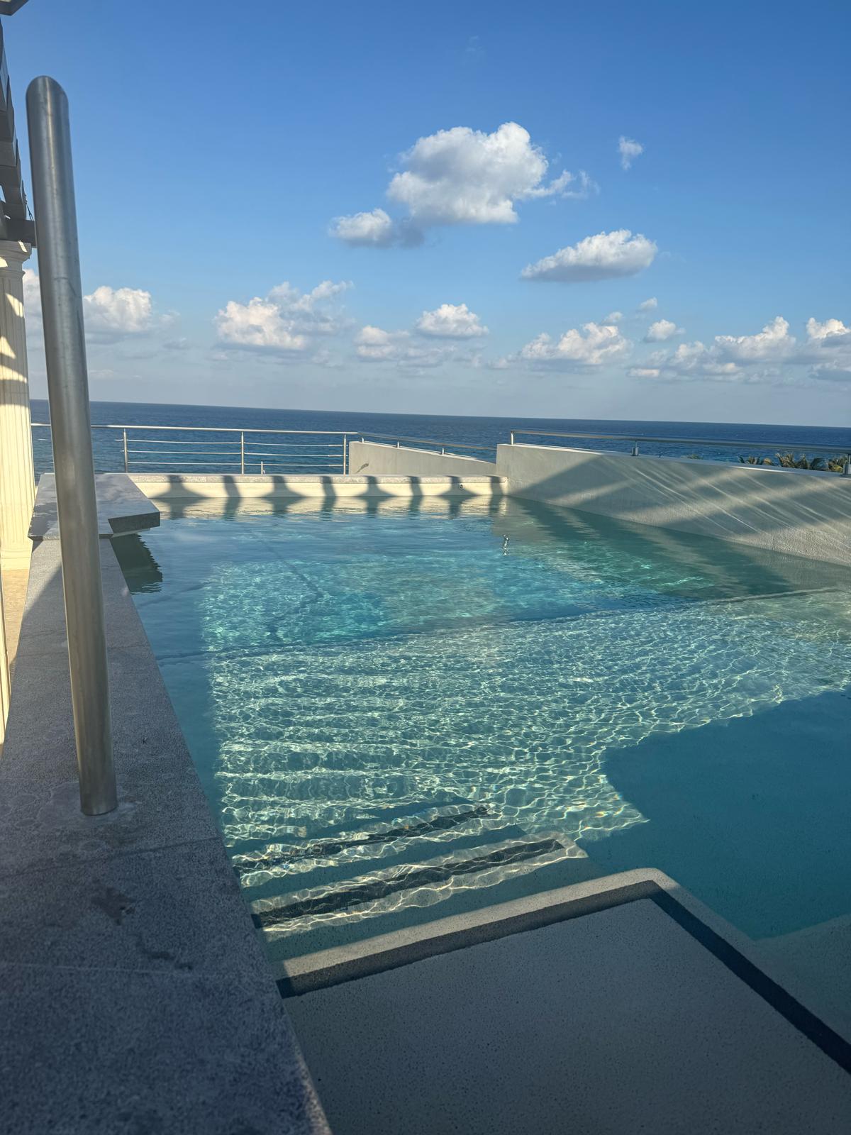 Rooftop pool with Caribbean Sea horizon